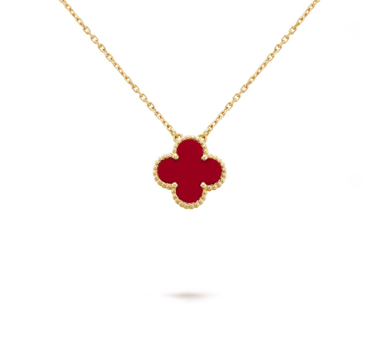 VAN CLEEF NECKLACE SINGLE CLOVER(18K YELLOW GOLD PLATED)