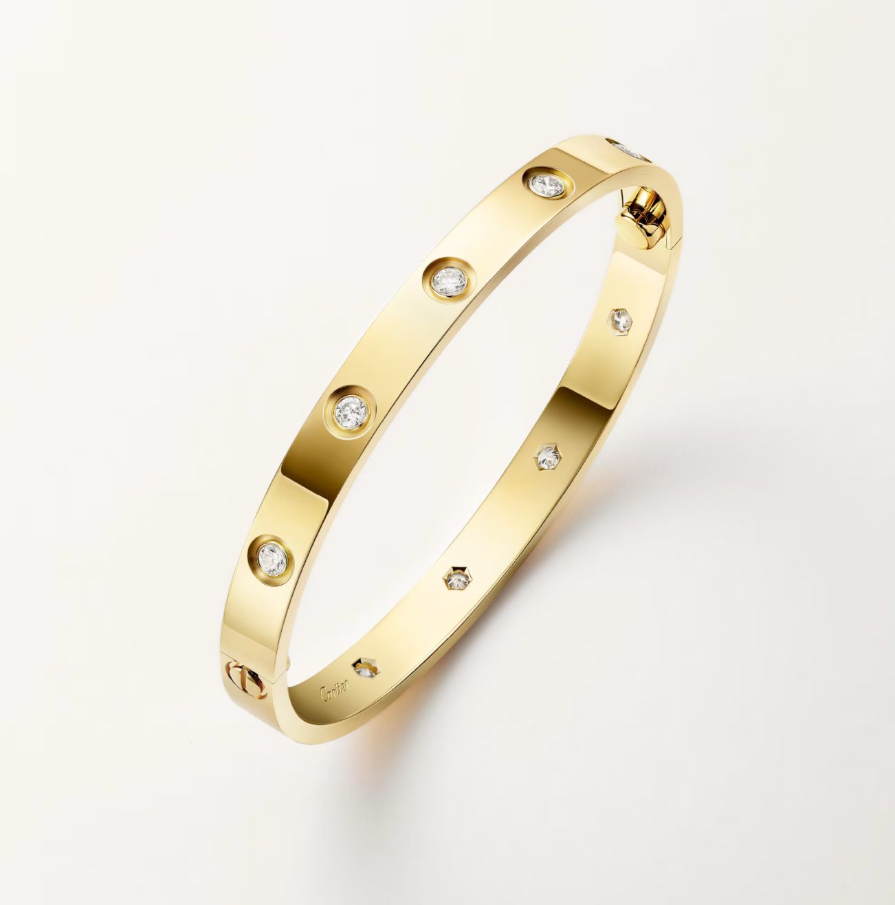 CARTIER LOVE BRACELET 10-DIAMONDS (18K YELLOW GOLD/ROSE GOLD/WHITE GOLD PLATED)