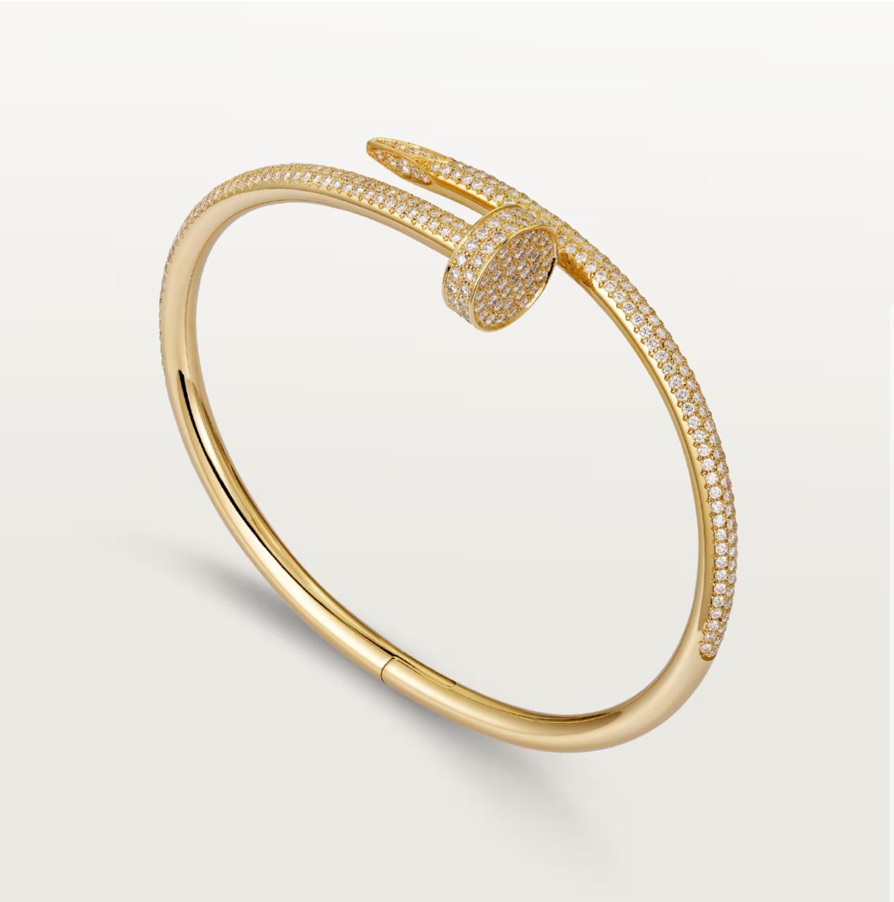 C.ARTIER JUSTE UN CLOU BRACELET WITH DIAMONDS (18K YELLOW GOLD/ROSE GOLD/WHITE GOLD PLATED)