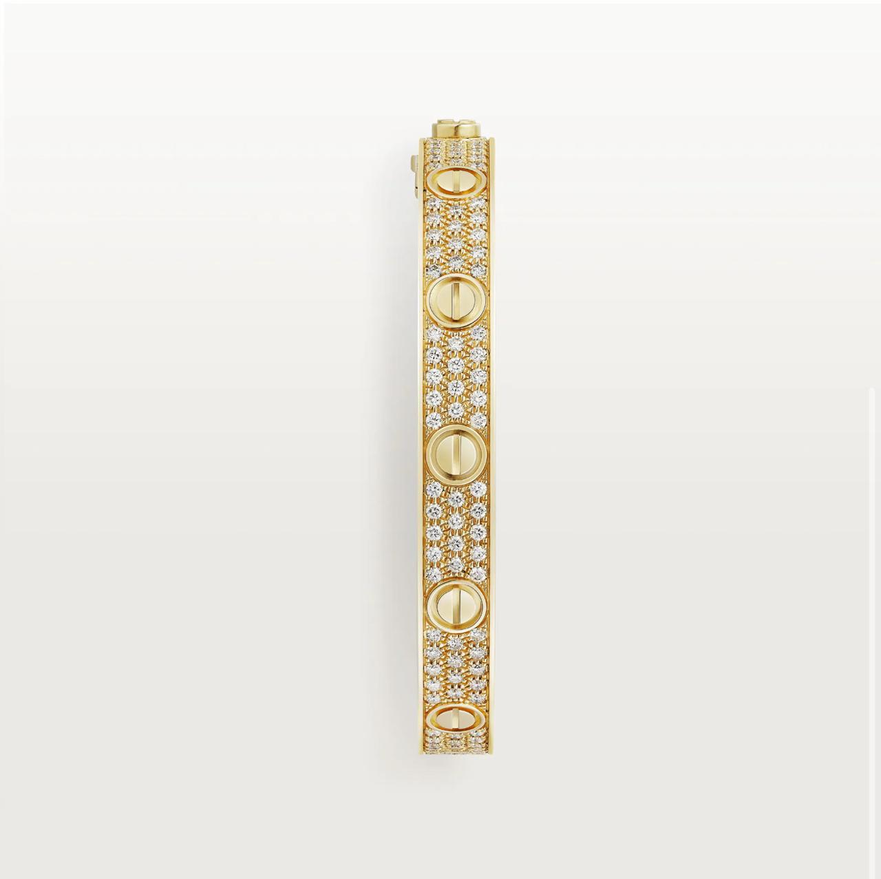 C.ARTIER LOVE BRACELET CLASSIC PAVED (18K YELLOW GOLD/ROSE GOLD/WHITE GOLD PLATED)