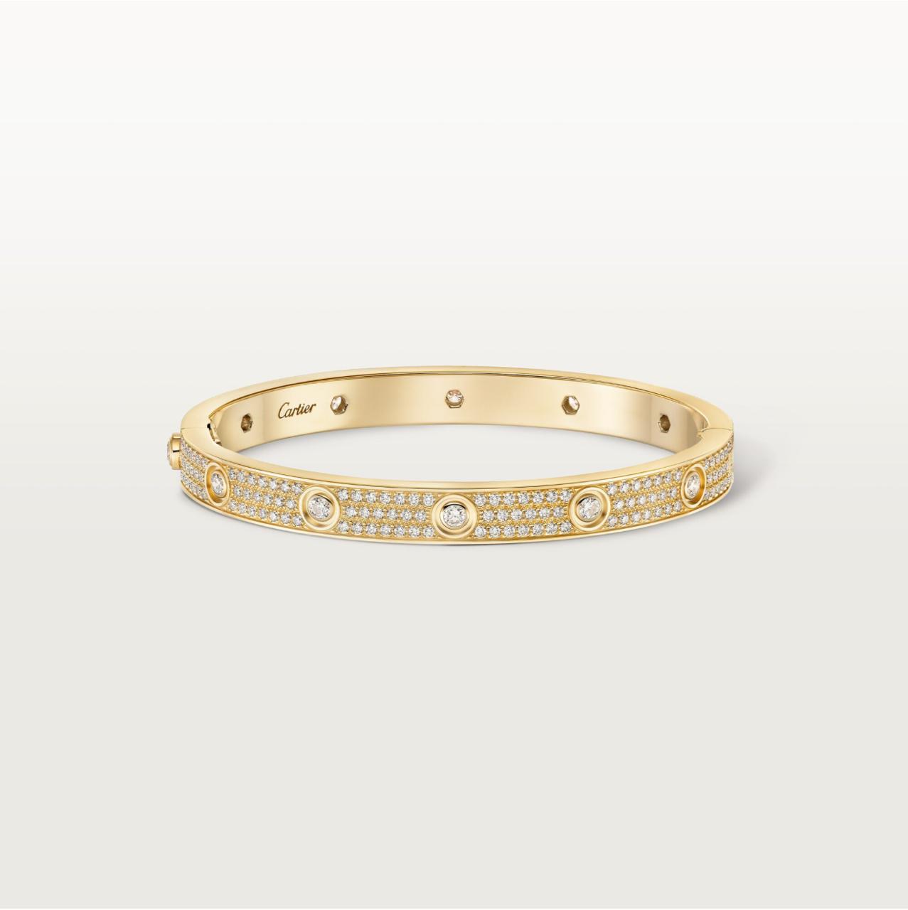 C.ARTIER LOVE BRACELET CLASSIC PAVED 12 DIAMONDS (18K YELLOW GOLD/ROSE GOLD/WHITE GOLD PLATED)