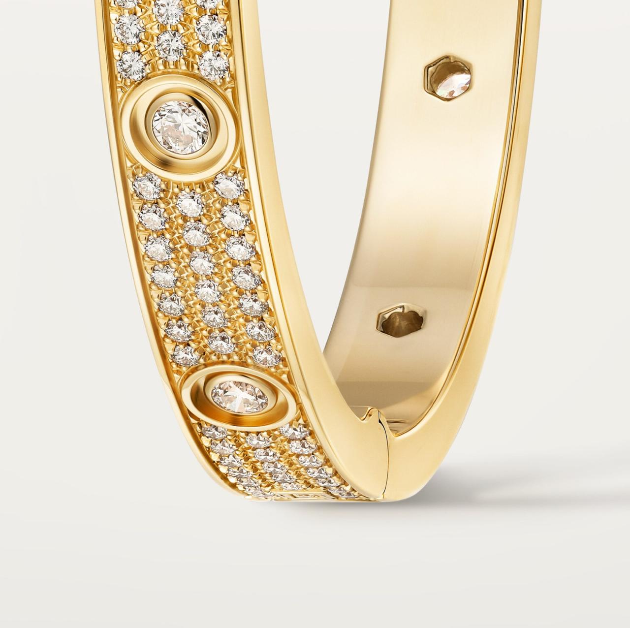 C.ARTIER LOVE BRACELET CLASSIC PAVED 12 DIAMONDS (18K YELLOW GOLD/ROSE GOLD/WHITE GOLD PLATED)