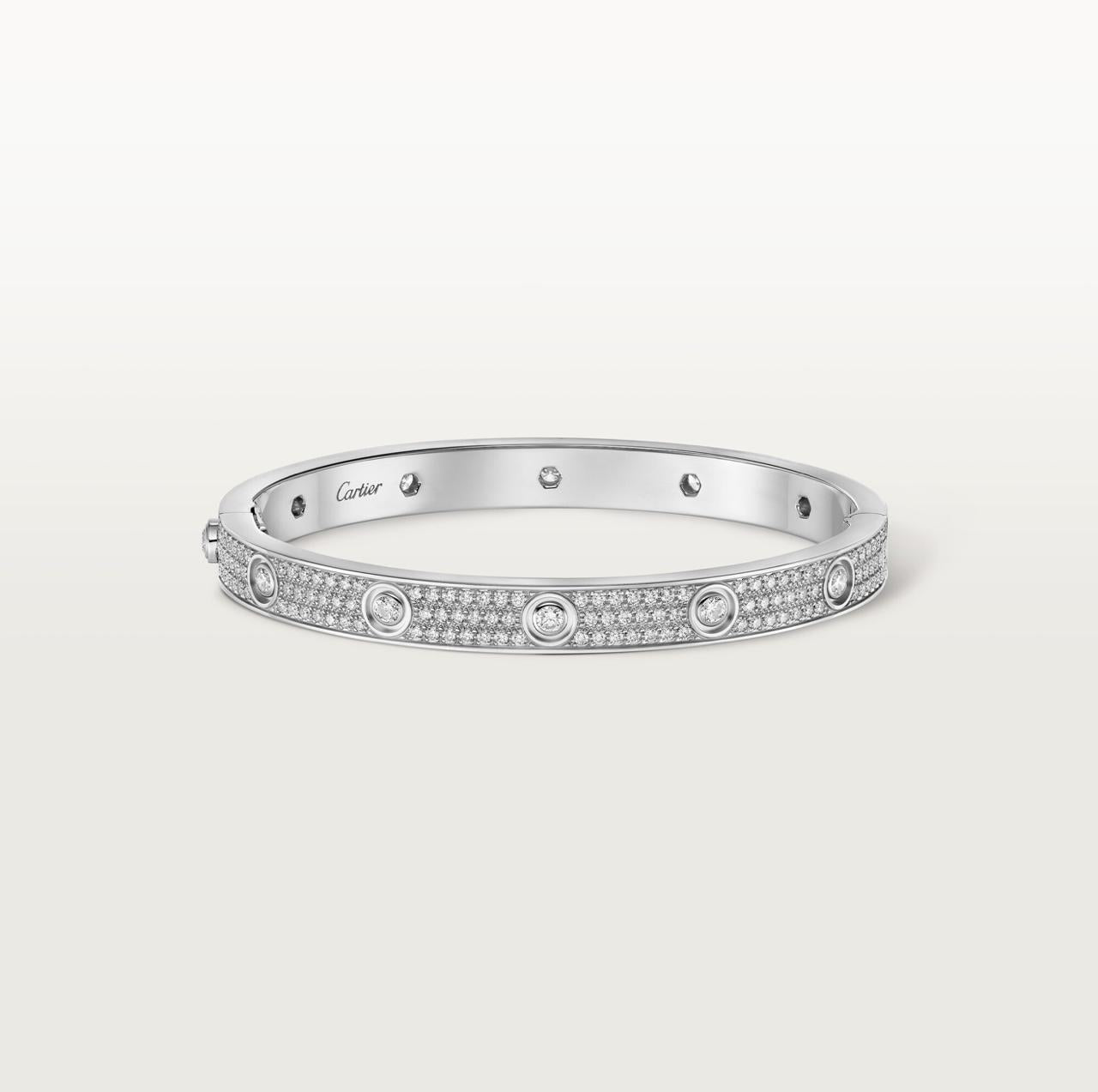 C.ARTIER LOVE BRACELET CLASSIC PAVED 12 DIAMONDS (18K YELLOW GOLD/ROSE GOLD/WHITE GOLD PLATED)