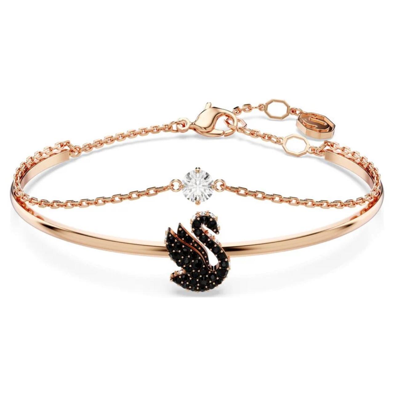 S.WAROSKI SWAN BANGLE (ROSE GOLD PLATED)