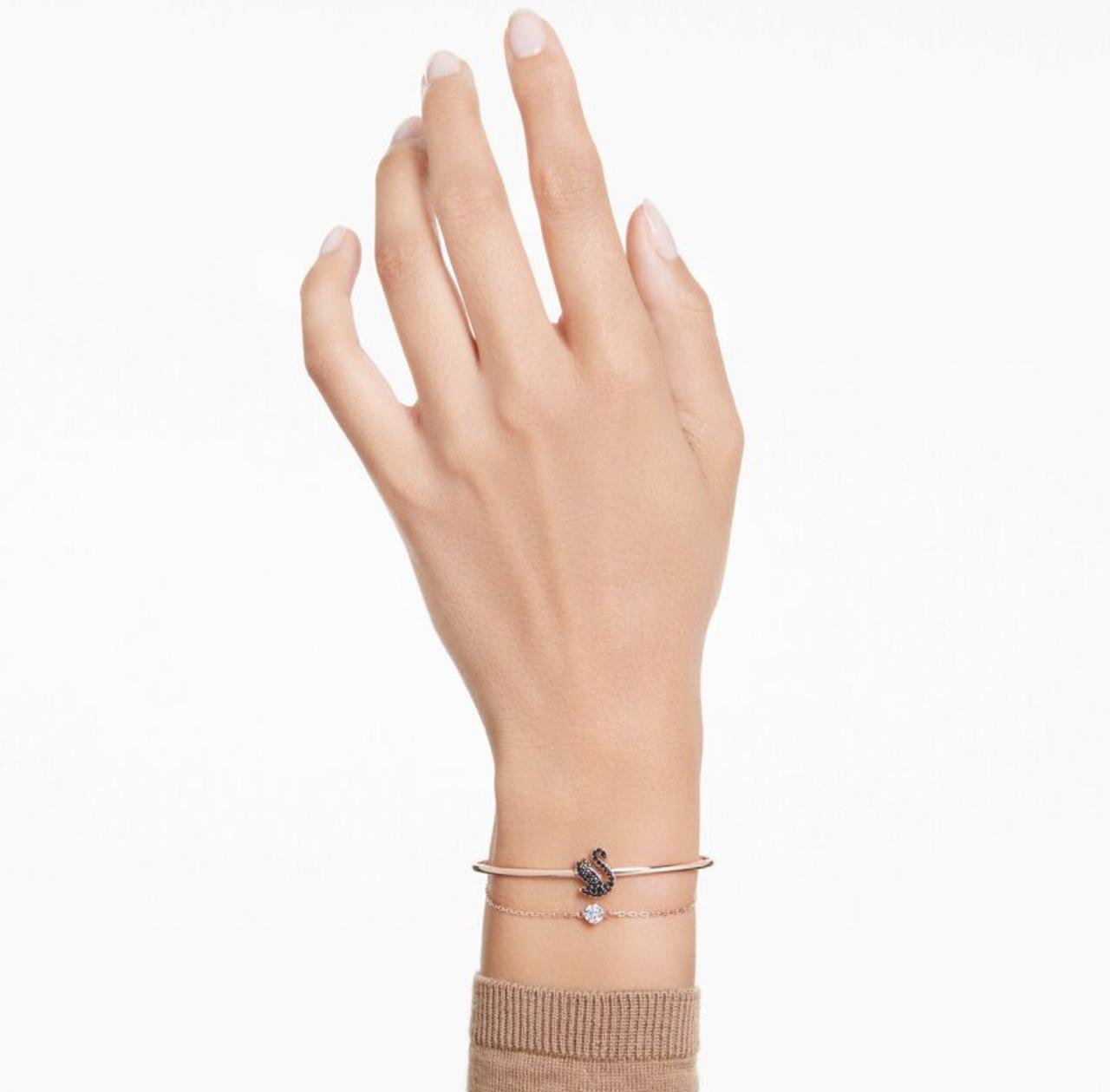 S.WAROSKI SWAN BANGLE (ROSE GOLD PLATED)