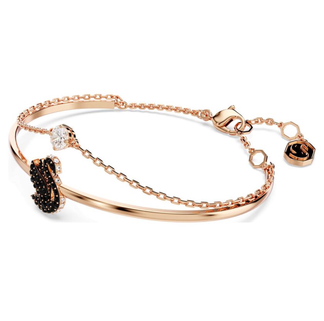 S.WAROSKI SWAN BANGLE (ROSE GOLD PLATED)