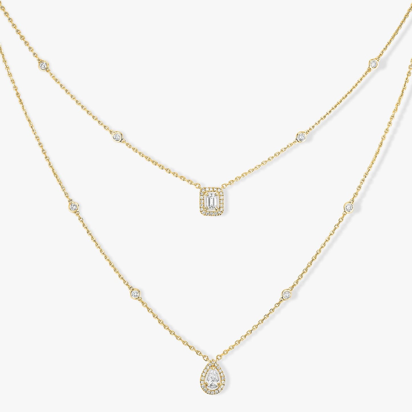 M.ESSIKA MY TWIN 2 ROWS NECKLACE (18K YELLOW GOLD/ROSE GOLD/WHITE GOLD PLATED)