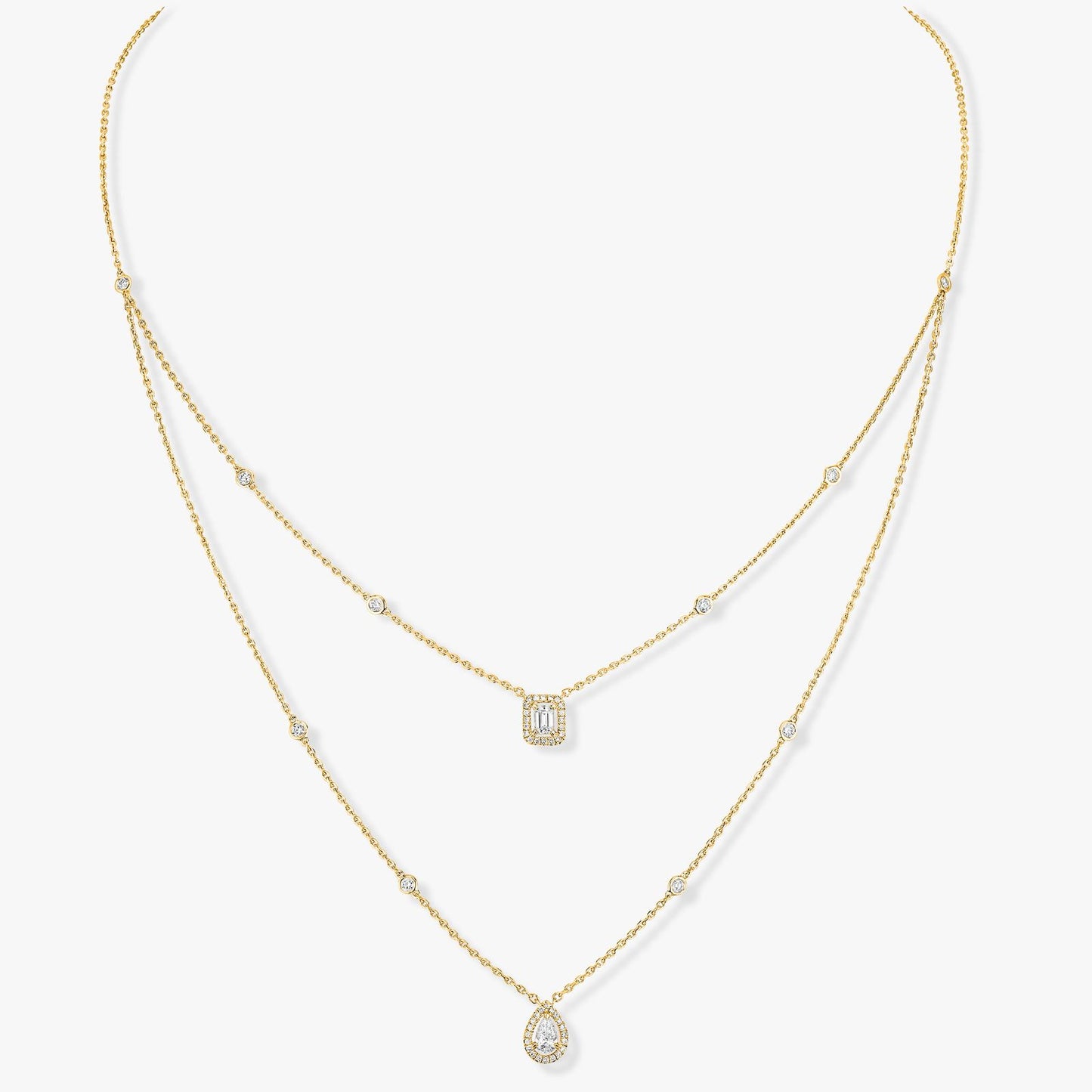 M.ESSIKA MY TWIN 2 ROWS NECKLACE (18K YELLOW GOLD/ROSE GOLD/WHITE GOLD PLATED)