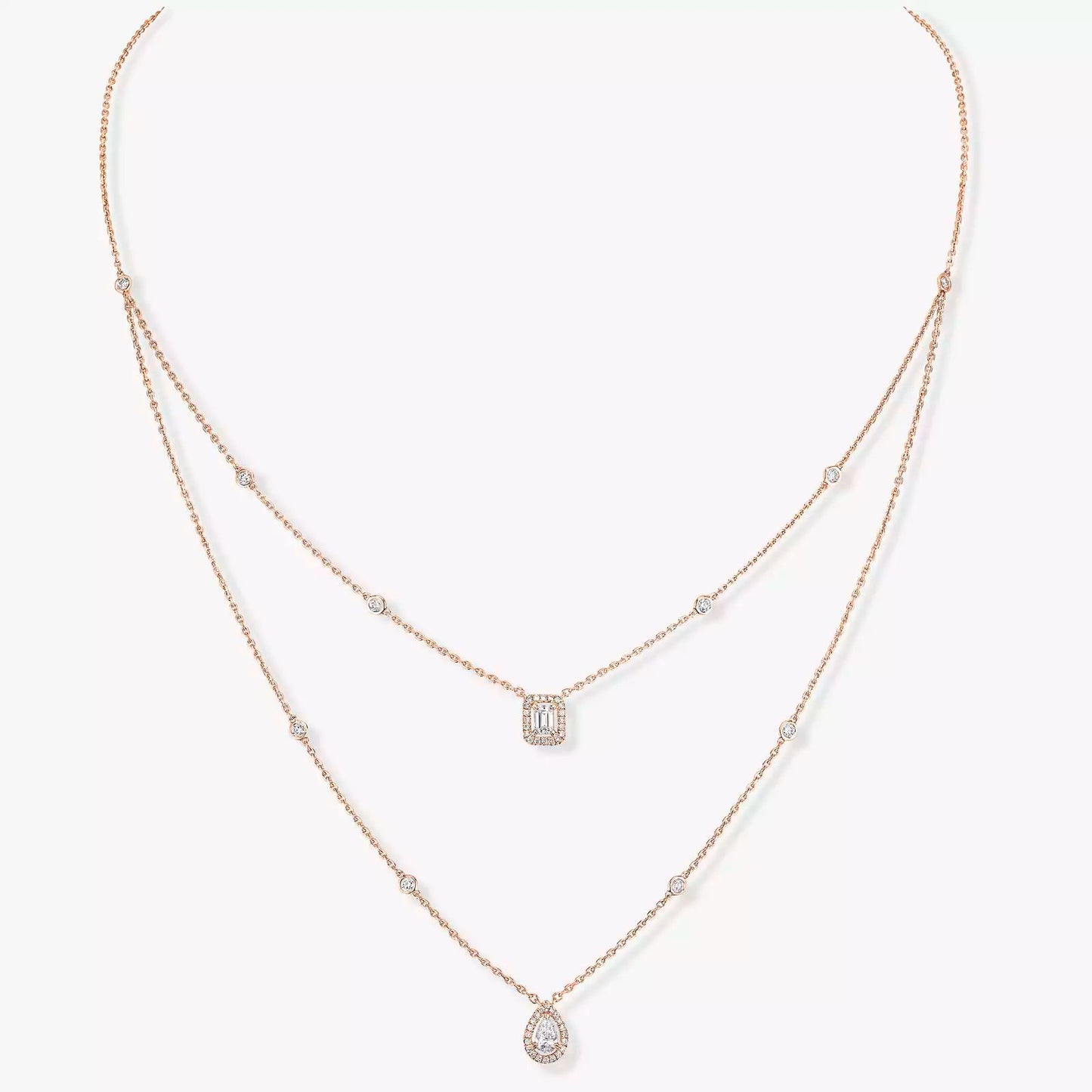 M.ESSIKA MY TWIN 2 ROWS NECKLACE (18K YELLOW GOLD/ROSE GOLD/WHITE GOLD PLATED)