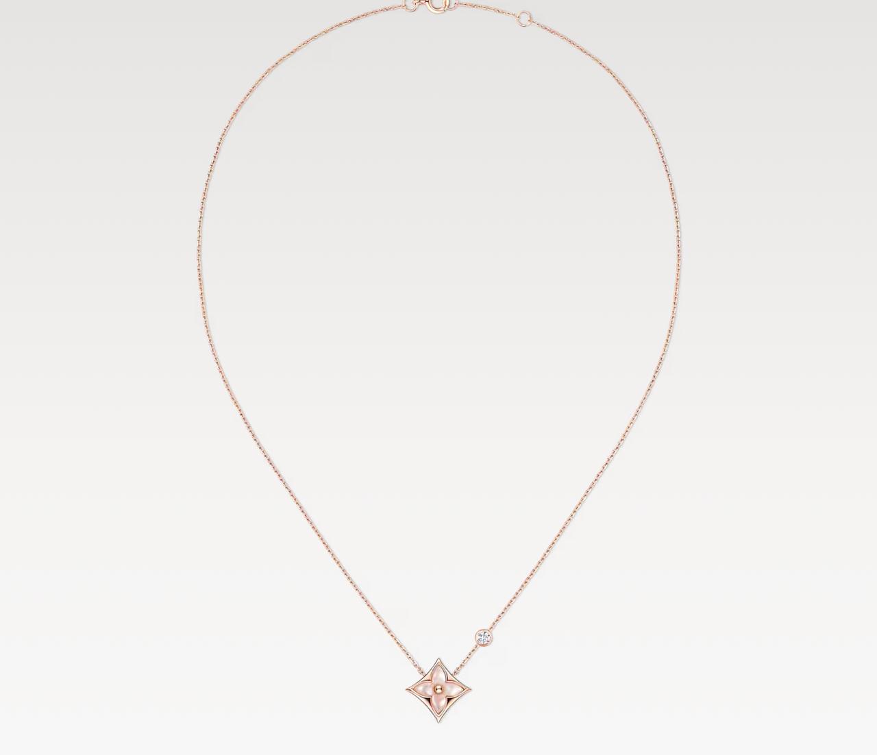 L.V COLOUR BLOSSOM BB STAR PENDANT PINK SHELL (18K ROSE GOLD PLATED)