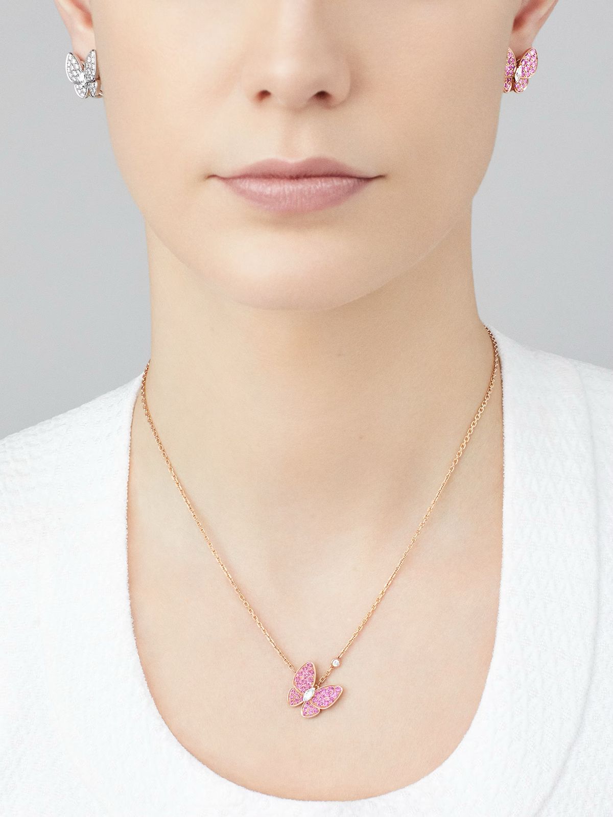 V.CA TWO BUTTERFLY PENDANT (18K YELLOW GOLD/ROSE GOLD PLATED)