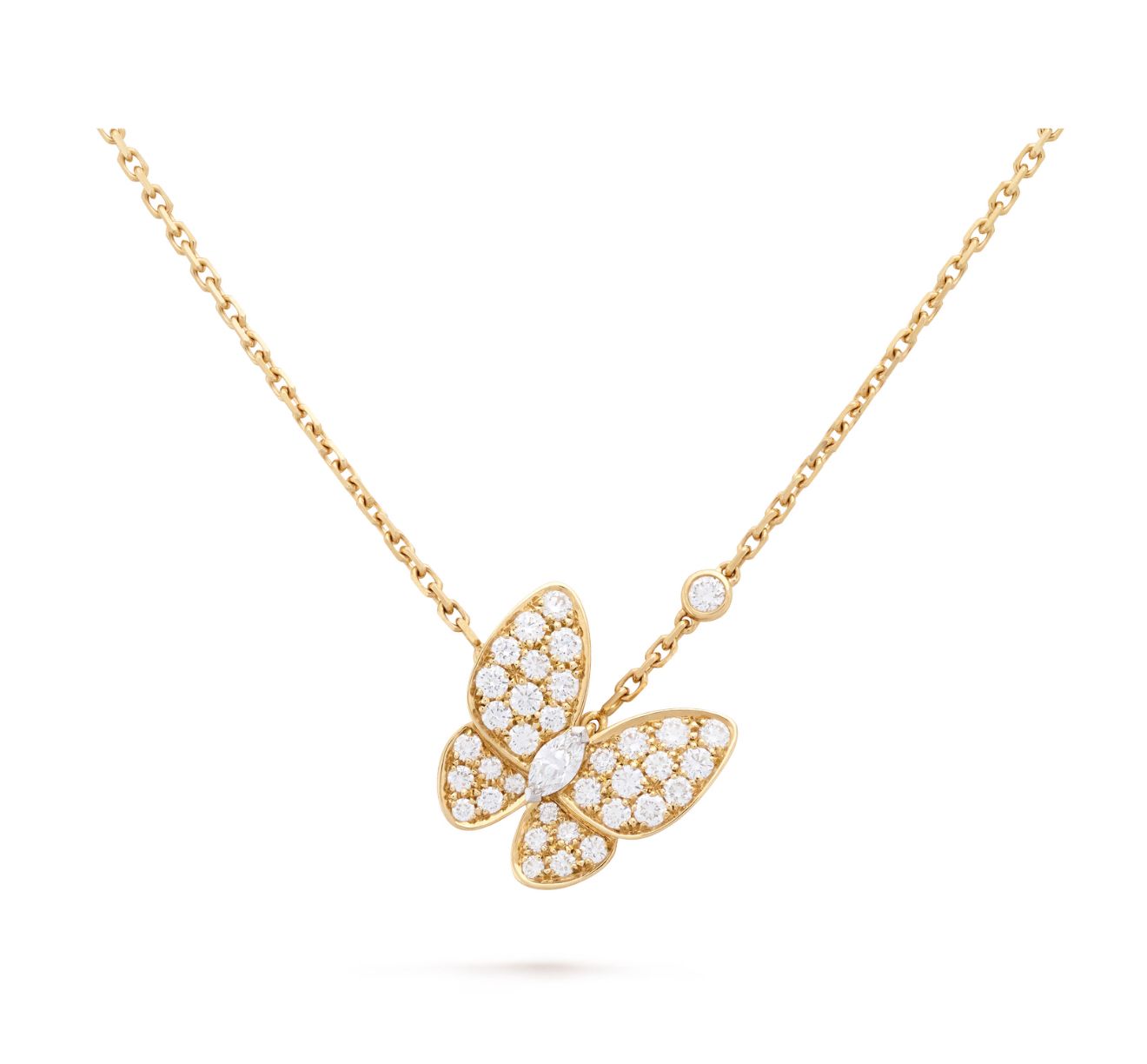 V.CA TWO BUTTERFLY PENDANT (18K YELLOW GOLD/ROSE GOLD PLATED)