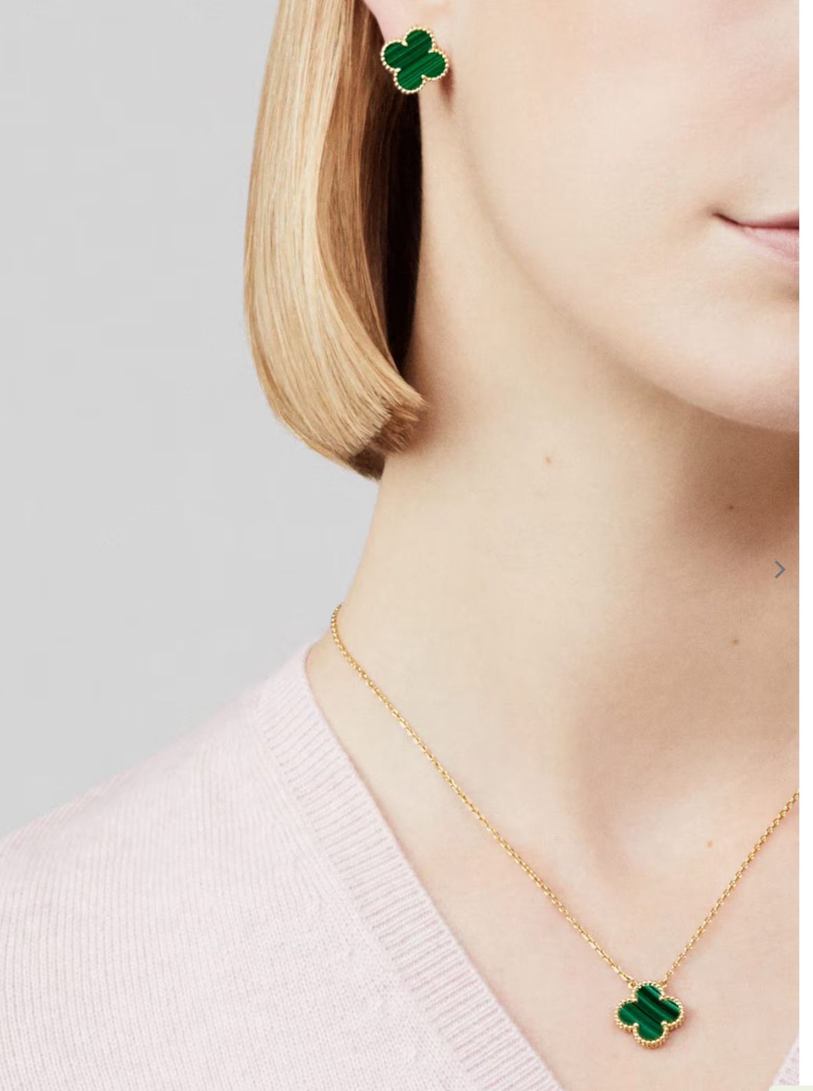 VAN CLEEF NECKLACE SINGLE CLOVER(18K YELLOW GOLD PLATED)