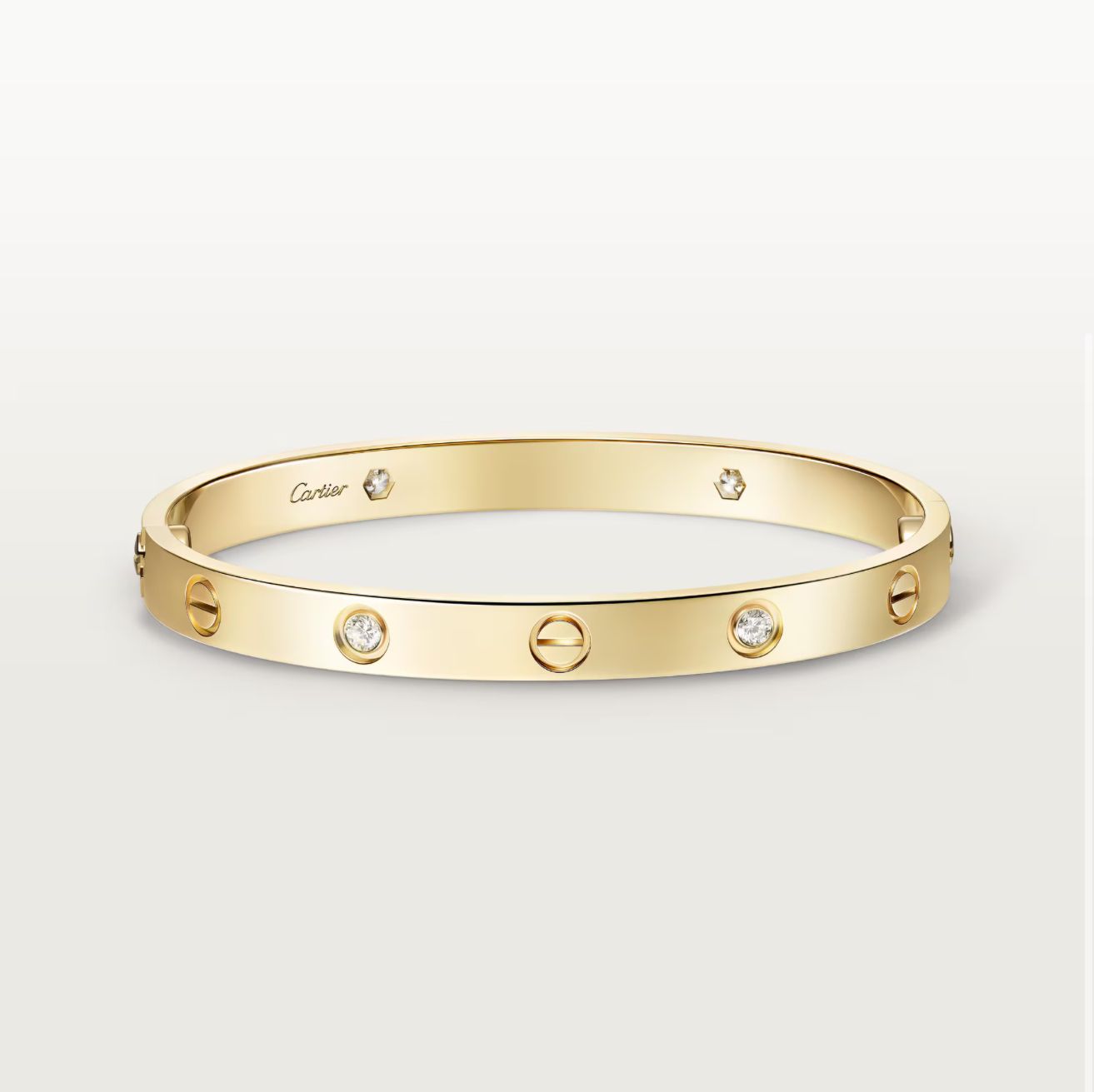 CARTIER LOVE BRACELET CLASSIC 4-DIAMOND (18K YELLOW GOLD/ROSE GOLD/WHITE GOLD PLATED)