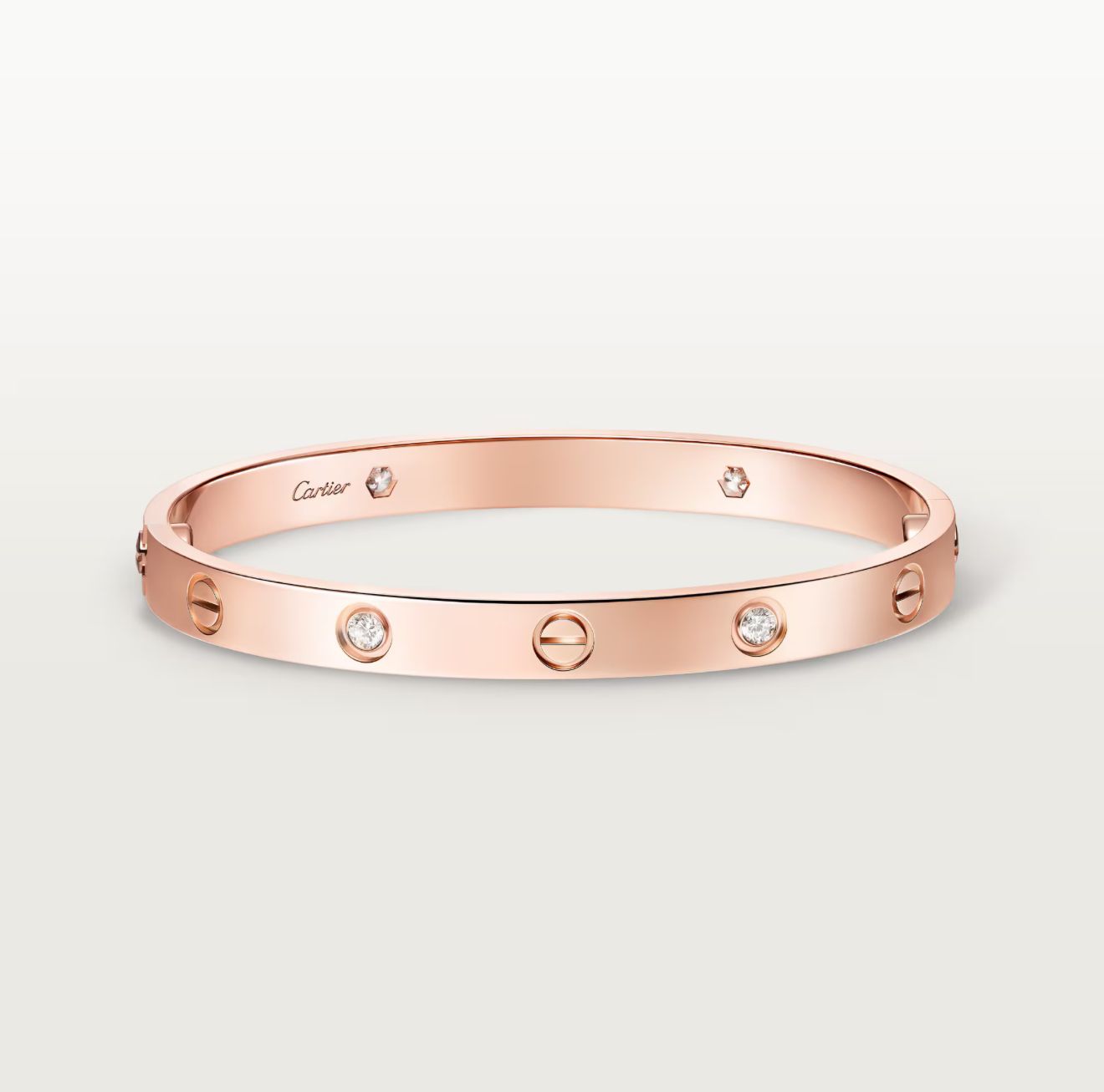 CARTIER LOVE BRACELET CLASSIC 4-DIAMOND (18K YELLOW GOLD/ROSE GOLD/WHITE GOLD PLATED)