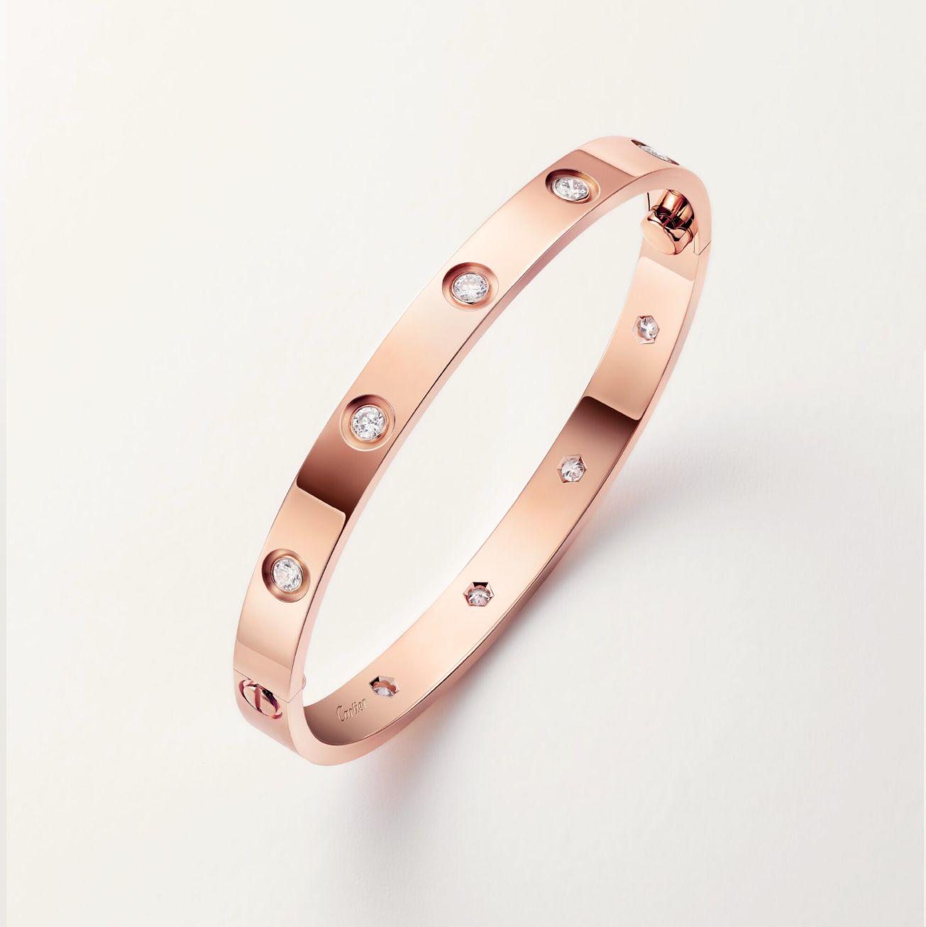 CARTIER LOVE BRACELET 10-DIAMONDS (18K YELLOW GOLD/ROSE GOLD/WHITE GOLD PLATED)