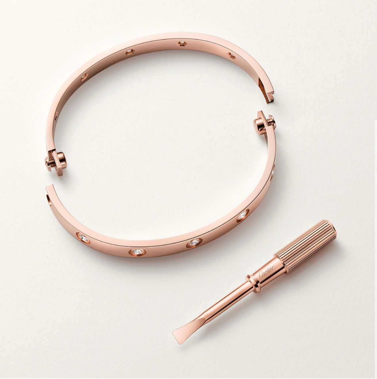 CARTIER LOVE BRACELET 10-DIAMONDS (18K YELLOW GOLD/ROSE GOLD/WHITE GOLD PLATED)