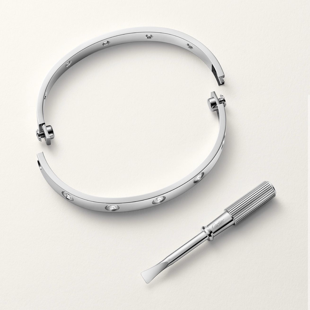 CARTIER LOVE BRACELET 10-DIAMONDS (18K YELLOW GOLD/ROSE GOLD/WHITE GOLD PLATED)