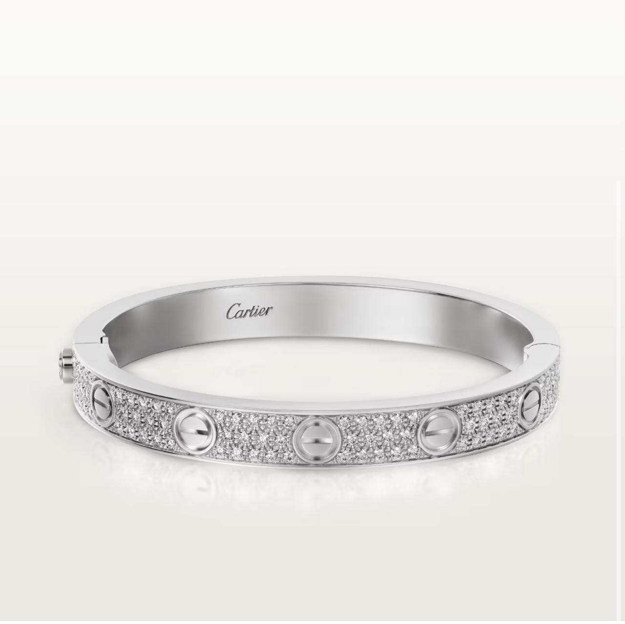 C.ARTIER LOVE BRACELET CLASSIC PAVED (18K YELLOW GOLD/ROSE GOLD/WHITE GOLD PLATED)