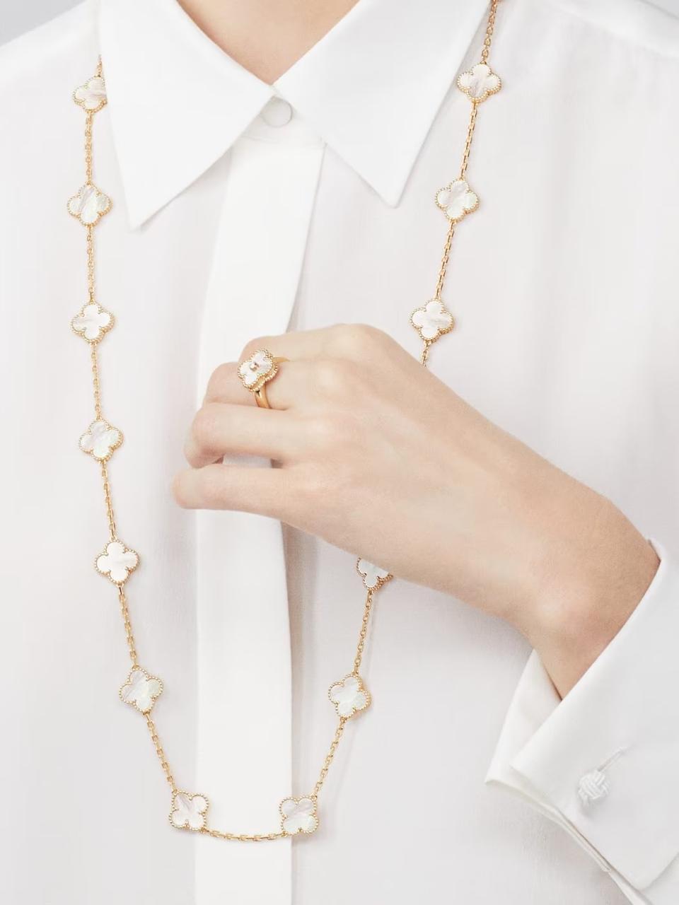 V.ANCLEEF 20 CLOVER NECKLACE (18K YELLOW GOLD PLATED)