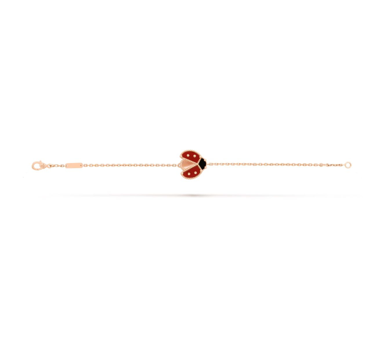 V.ANCLEEF LUCKY SPRING OPEN WINGS LADYBUG BRACELET (18K ROSE GOLD PLATED)