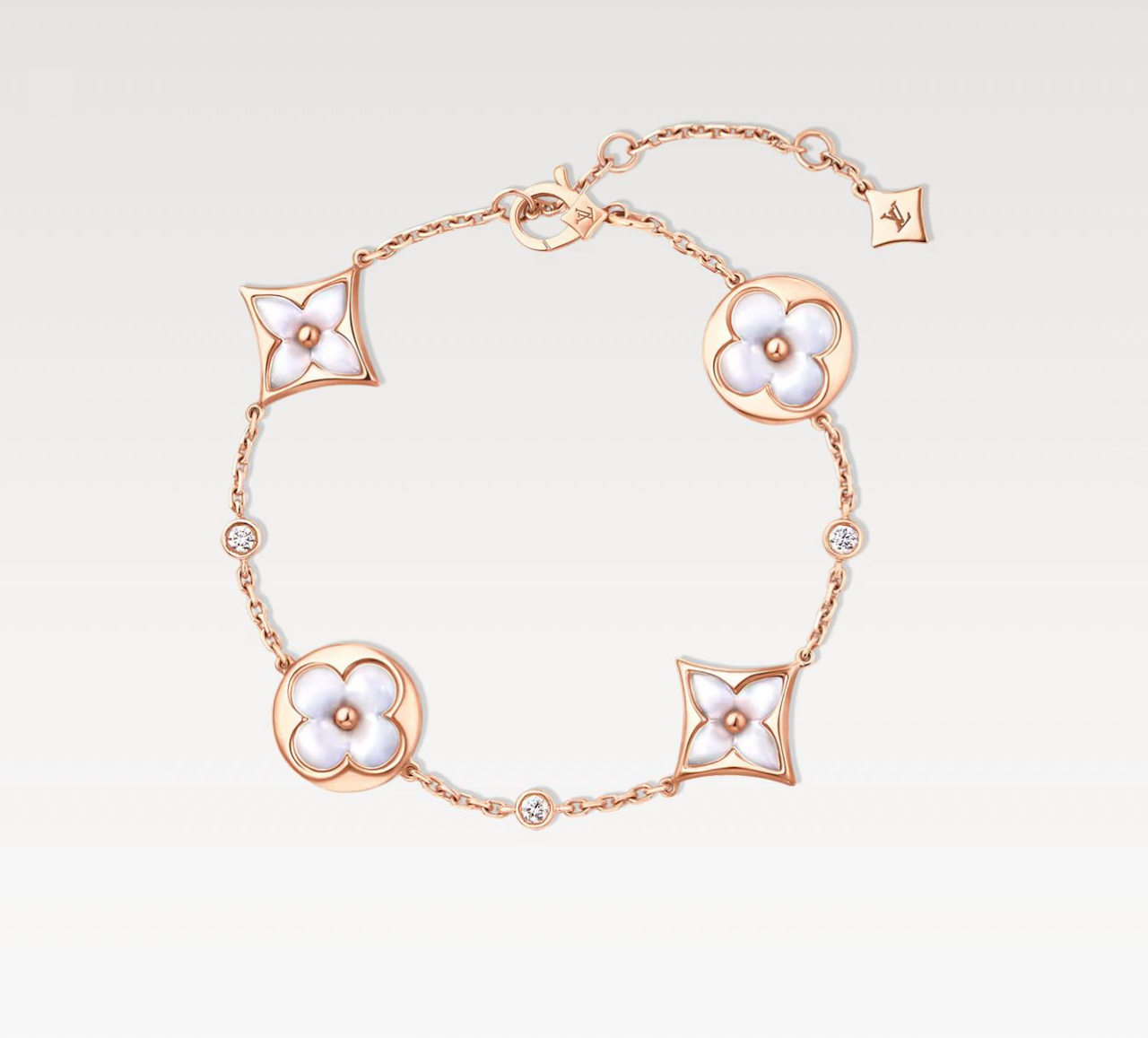 L.V COLOUR BLOSSOM BB MULTI MOTIF BRACELET (18K ROSE GOLD PLATED)