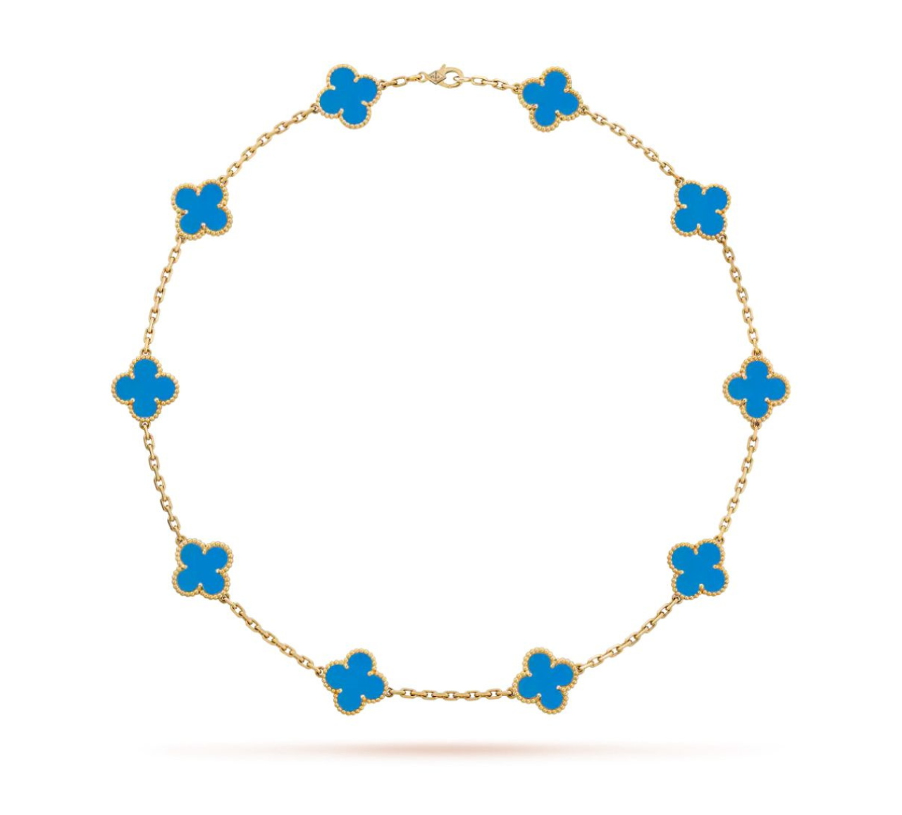 V.ANCLEEF NECKLACE 10 CLOVER (18K YELLOW GOLD PLATED)