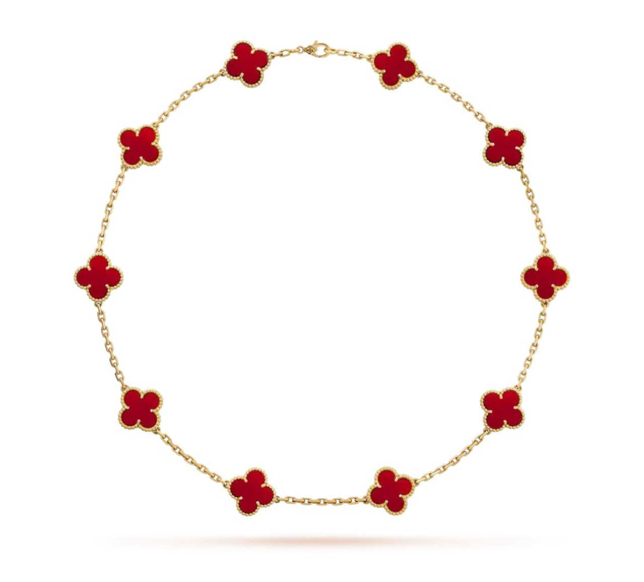 V.ANCLEEF NECKLACE 10 CLOVER (18K YELLOW GOLD PLATED)