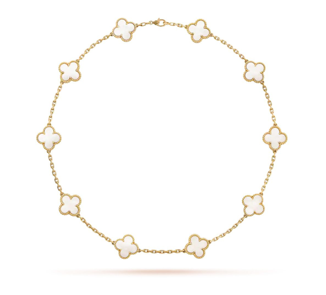 V.ANCLEEF NECKLACE 10 CLOVER (18K YELLOW GOLD PLATED)