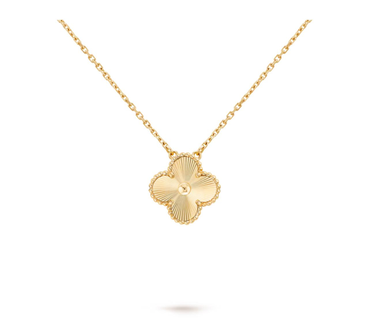 VAN CLEEF NECKLACE SINGLE CLOVER(18K YELLOW GOLD PLATED)