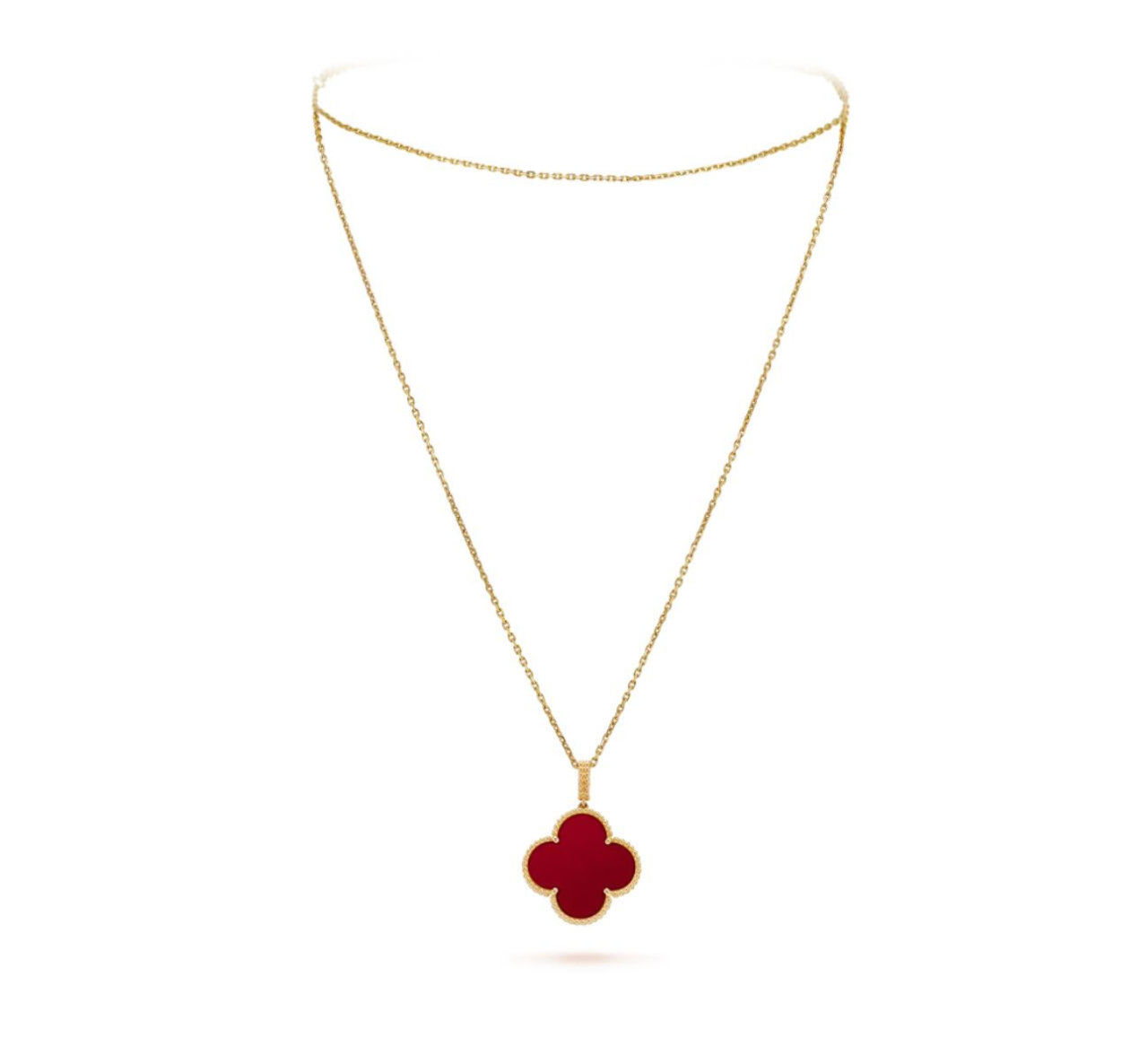 V.ANCLEEF MAGIC LONG NECKLACE SINGLE CLOVER (18K YELLOW GOLD PLATED)