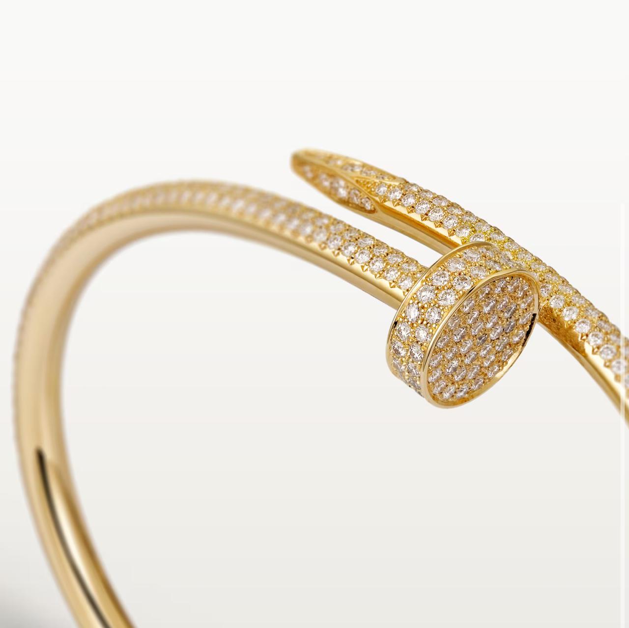 C.ARTIER JUSTE UN CLOU BRACELET WITH DIAMONDS (18K YELLOW GOLD/ROSE GOLD/WHITE GOLD PLATED)