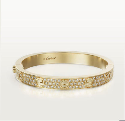 C.ARTIER LOVE BRACELET CLASSIC PAVED (18K YELLOW GOLD/ROSE GOLD/WHITE GOLD PLATED)