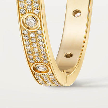 C.ARTIER LOVE BRACELET CLASSIC PAVED 12 DIAMONDS (18K YELLOW GOLD/ROSE GOLD/WHITE GOLD PLATED)