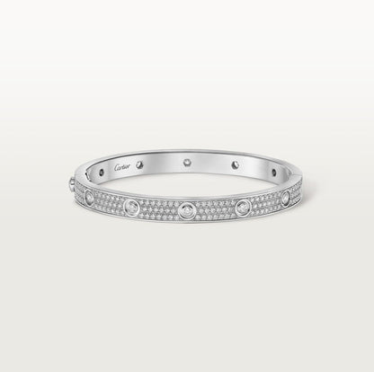 C.ARTIER LOVE BRACELET CLASSIC PAVED 12 DIAMONDS (18K YELLOW GOLD/ROSE GOLD/WHITE GOLD PLATED)