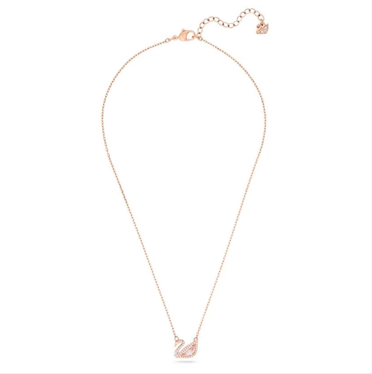 S.WAROSKI SWAN NECKLACE (ROSE GOLD PLATED)