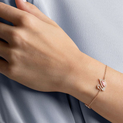 S.WAROSKI SWAN BRACELET (ROSE GOLD PLATED)