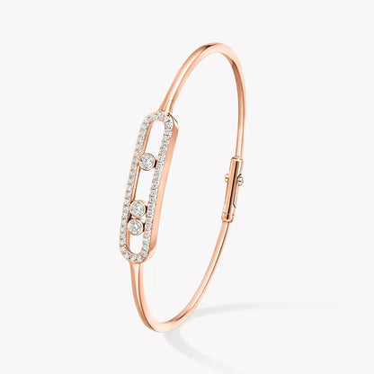 M.ESSIKA MOVE PAVE THIN BRACELET (18K YELLOW GOLD/ROSE GOLD/WHITE GOLD PLATED)