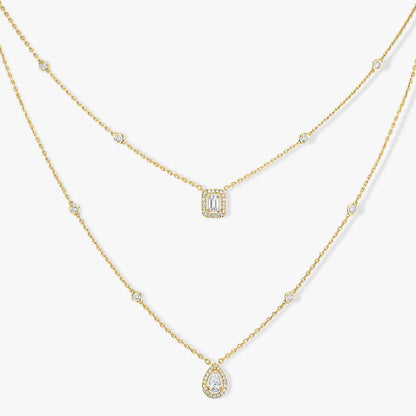 M.ESSIKA MY TWIN 2 ROWS NECKLACE (18K YELLOW GOLD/ROSE GOLD/WHITE GOLD PLATED)