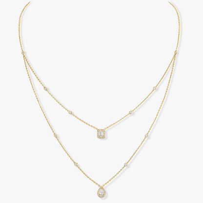 M.ESSIKA MY TWIN 2 ROWS NECKLACE (18K YELLOW GOLD/ROSE GOLD/WHITE GOLD PLATED)