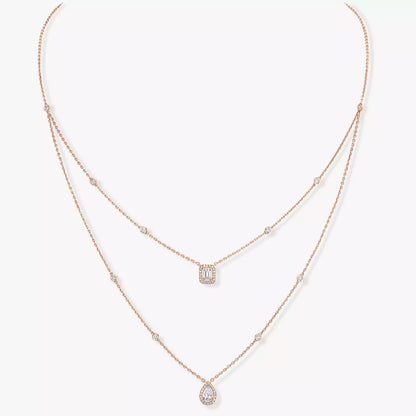 M.ESSIKA MY TWIN 2 ROWS NECKLACE (18K YELLOW GOLD/ROSE GOLD/WHITE GOLD PLATED)