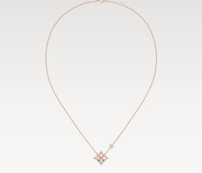 L.V COLOUR BLOSSOM BB STAR PENDANT PINK SHELL (18K ROSE GOLD PLATED)
