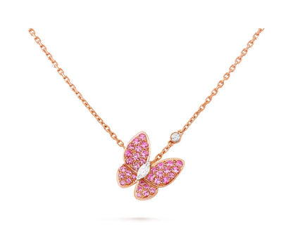 V.CA TWO BUTTERFLY PENDANT (18K YELLOW GOLD/ROSE GOLD PLATED)