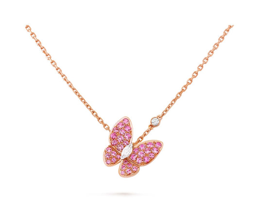 V.CA TWO BUTTERFLY PENDANT (18K YELLOW GOLD/ROSE GOLD PLATED)