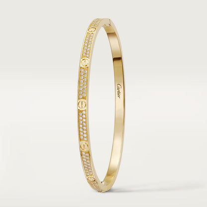 C.ARTIER LOVE BRACELET CLASSIC PAVED THIN MODEL (18K YELLOW GOLD/ROSE GOLD/WHITE GOLD PLATED)