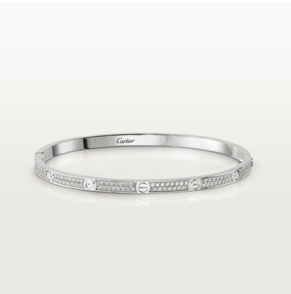 C.ARTIER LOVE BRACELET CLASSIC PAVED THIN MODEL (18K YELLOW GOLD/ROSE GOLD/WHITE GOLD PLATED)