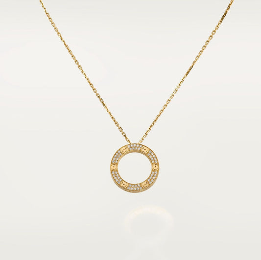 C.ARTIER LOVE PENDANT PAVED (18K YELLOW GOLD PLATED)