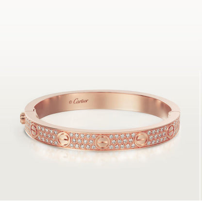 C.ARTIER LOVE BRACELET CLASSIC PAVED (18K YELLOW GOLD/ROSE GOLD/WHITE GOLD PLATED)