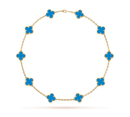 V.ANCLEEF NECKLACE 10 CLOVER (18K YELLOW GOLD PLATED)