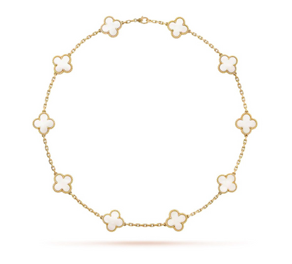 V.ANCLEEF NECKLACE 10 CLOVER (18K YELLOW GOLD PLATED)